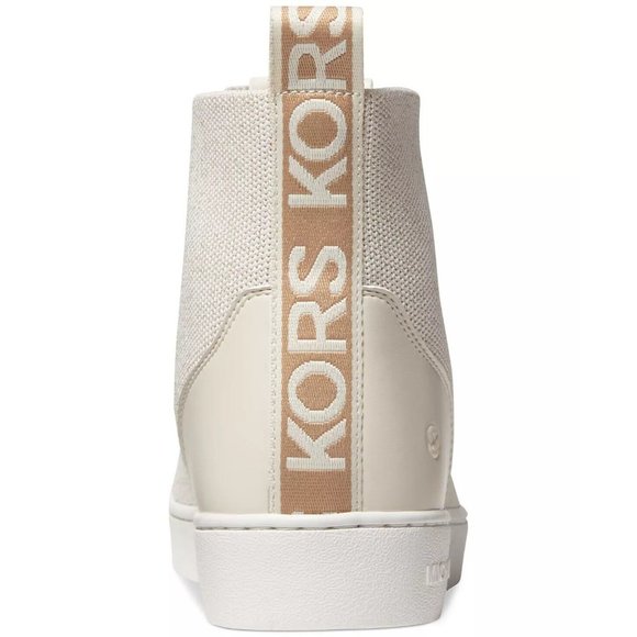 Michael Kors Womens Edie Knit Lace Up High Top Sneakers Cream NEW in Box - Picture 3 of 5
